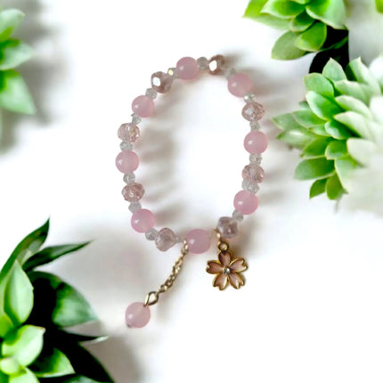 TDF TALES Blush Pink Peach Beaded Bracelet for Teen Girls 2025 – Lightweight Gift