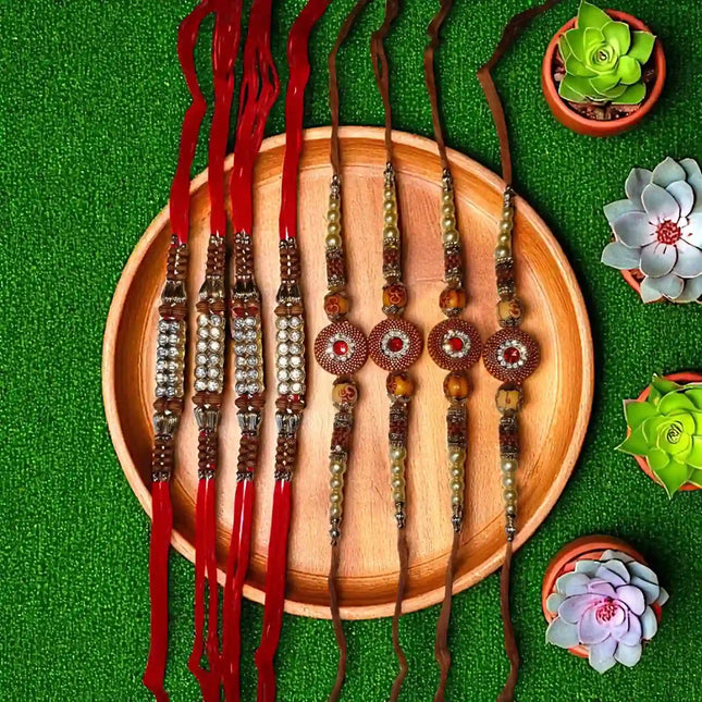 Buy 8 Rakhi set online with Roli and Chawal