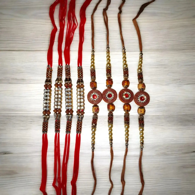 Buy 8 Rakhi set online with Roli and Chawal