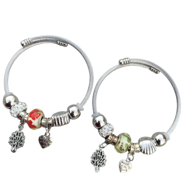 TDF Pandora Charm Bracelet - Silver Tone (Combo)