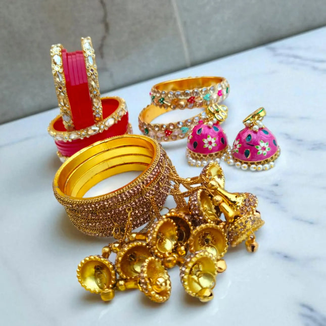 TDF Ghoomar Glamour Bangles & Jhumkas