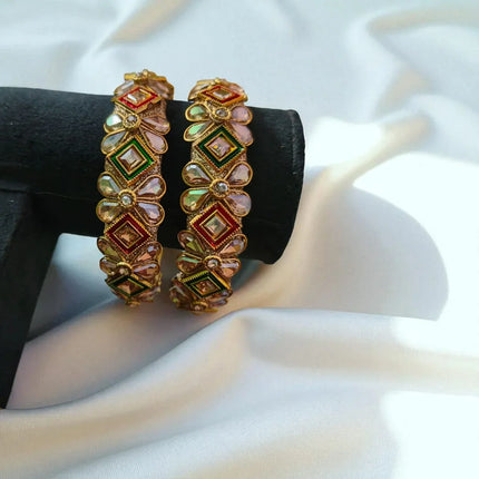 Buy Kundan Kada Bangles Online – Designer Artificial Sets India