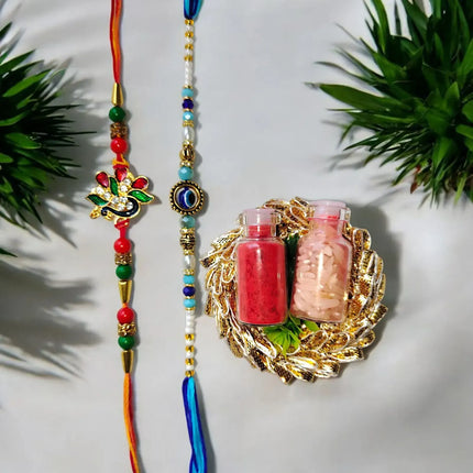 best evil eye Rakhi with Roli and Chawal gift for brother 2025