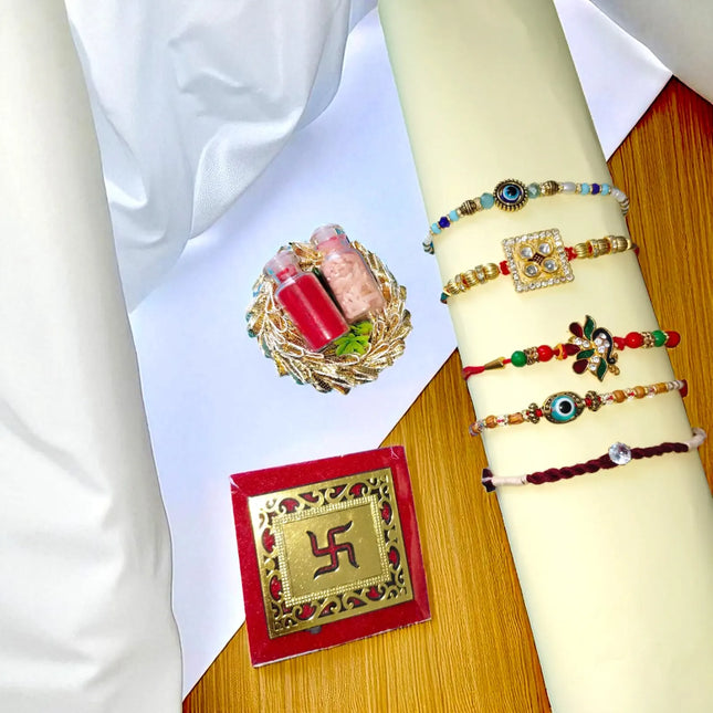 Designer Rakhi with Roli Chawal