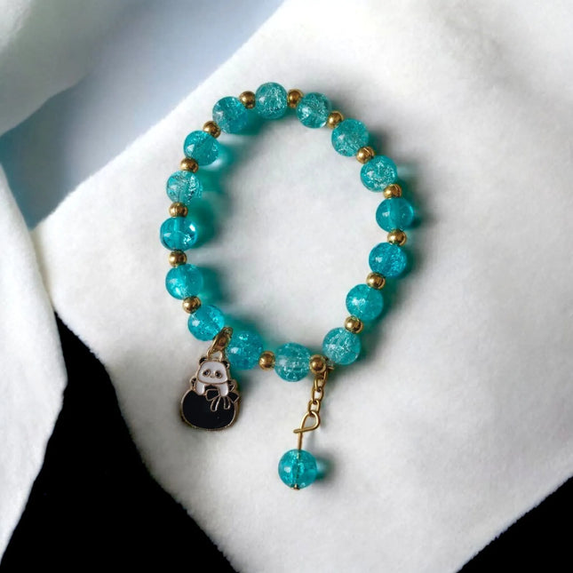 Blue cute beaded bracelet for teens 2025