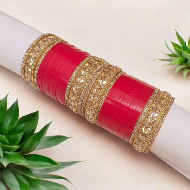 Ruby Glow Mehroon Chooda Set